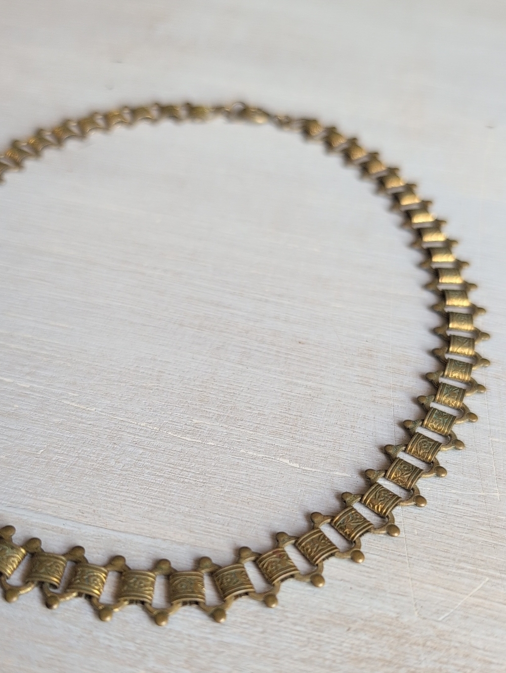 1940s Vintage Brass Link Necklace